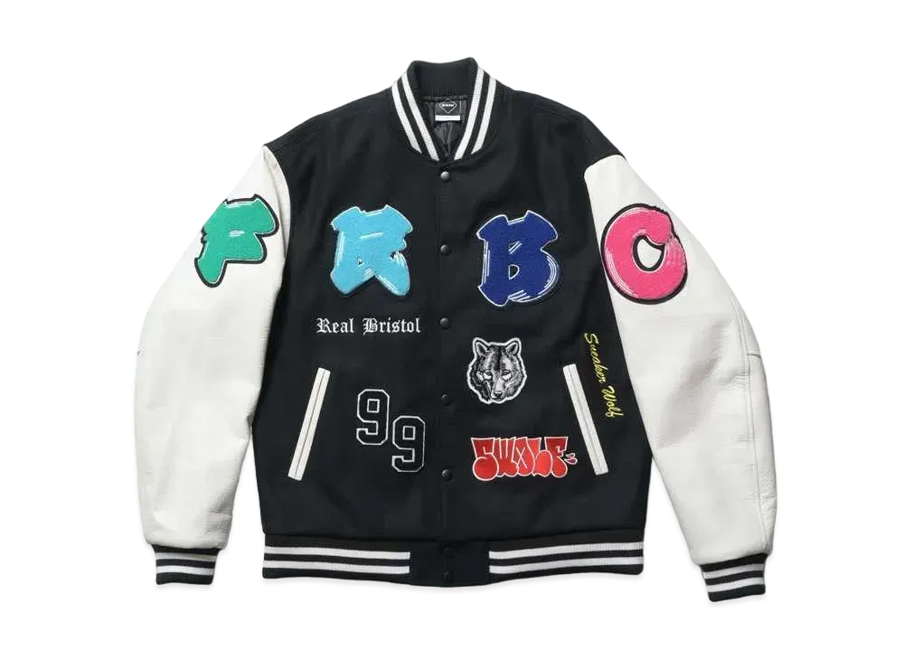 F.C.Real Bristol Sneakerwolf Team Varsity Jacket "Black"