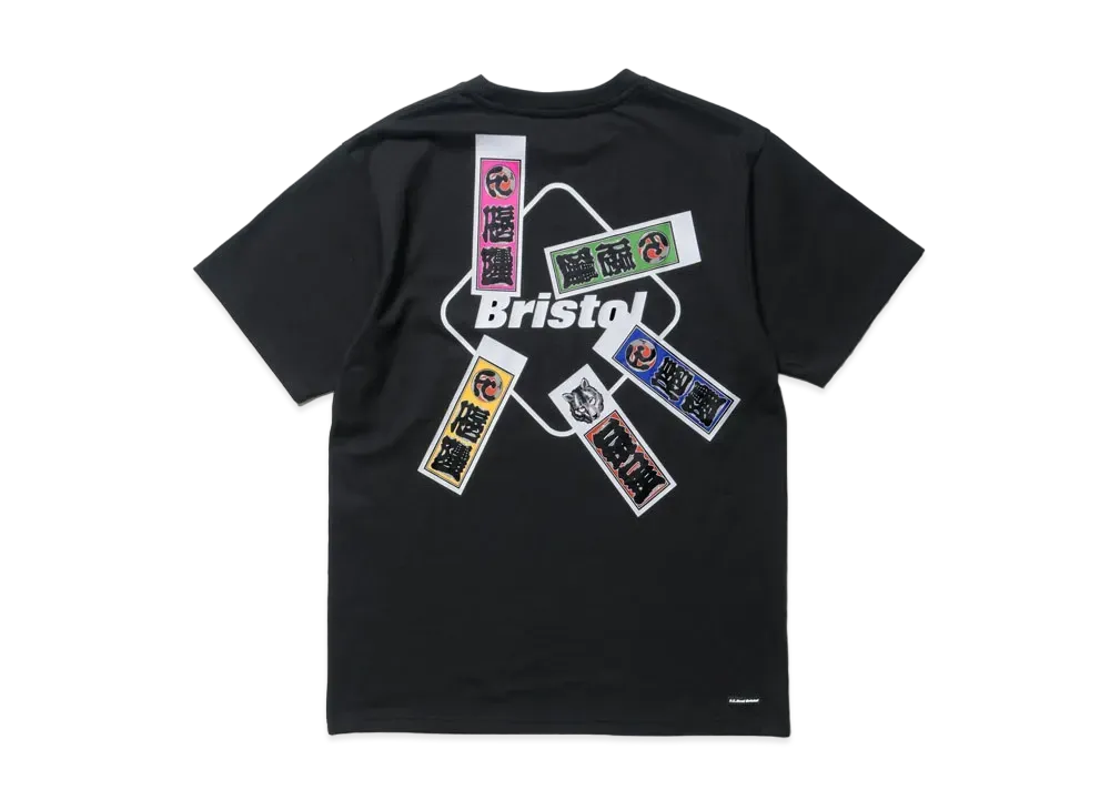 F.C.Real Bristol Sneakerwolf Senjafuda Emblem Tee "Black"