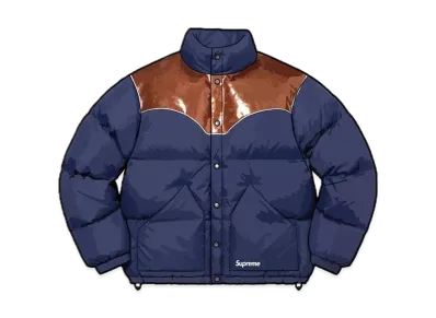 Supreme Glitter Yoke Down Puffer Jacket "Navy"
