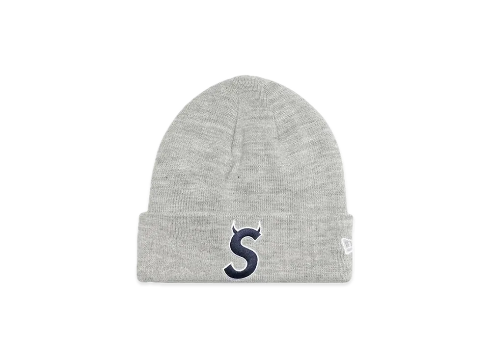 シュプリーム ニューエラ エス ロゴ ビーニー "ヘザー グレー" (22FW)