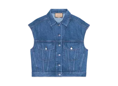 GUCCI Washed Denim Vest "Blue"