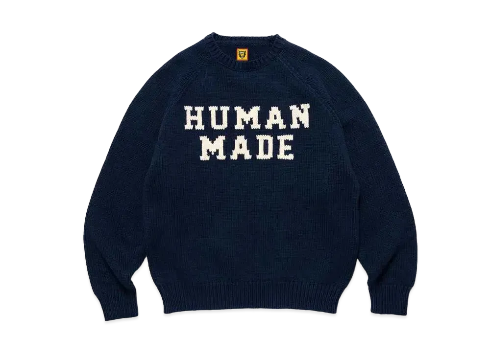 HUMAN MADE Bear Raglan Knit Sweater "Navy"