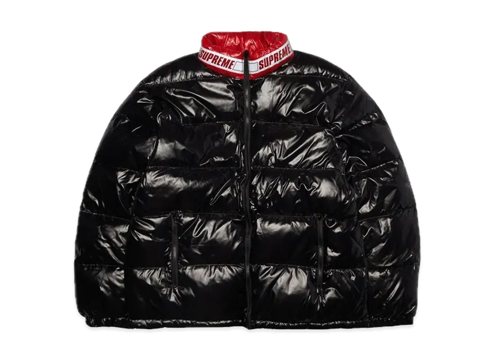 シュプリーム シャイニー リバーシブル パフィー ジャケット "ブラック"