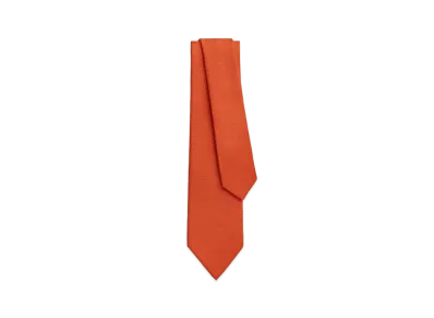 Hermes Tie 7 Faconnee Upside Down Tie "Rouille"