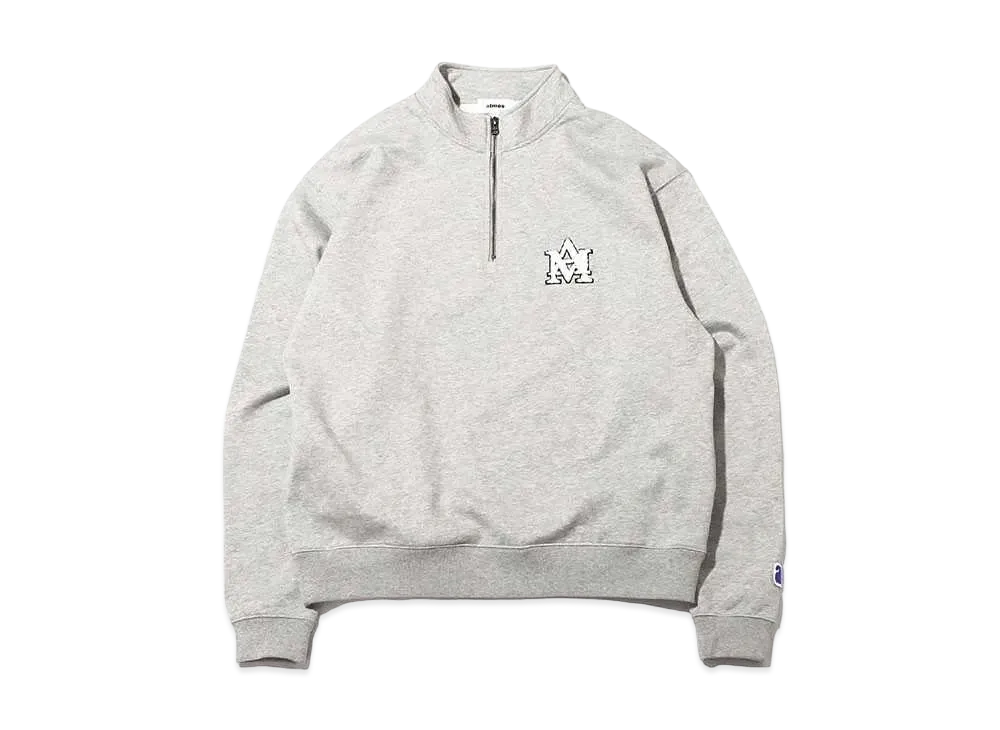 atmos AM Logo Half Zip Sweat "Grey"
