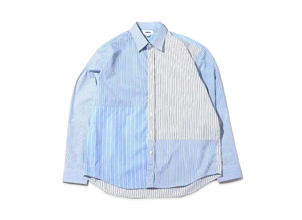 atmos Poplin Patchwork Shirt "Blue"