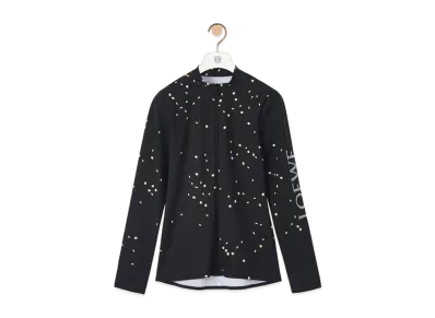 LOEWE LED Print Long Sleeve Top In Polyamide "Black/Yellow"