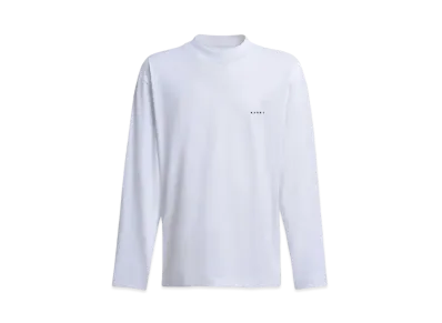 Marni Organic Cotton Long Sleeved T-Shirt With Embroidered Logo "White"