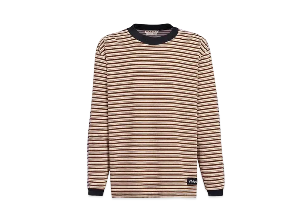 Marni Striped Velor Long Sleeved T-Shirt "Metal Brown"
