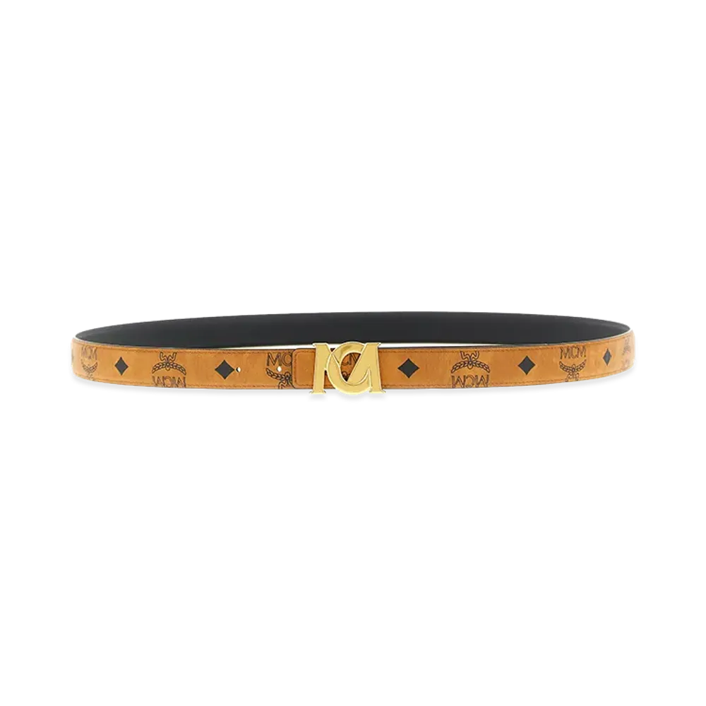MCM Women's Logo Buckle Belt "Brown"