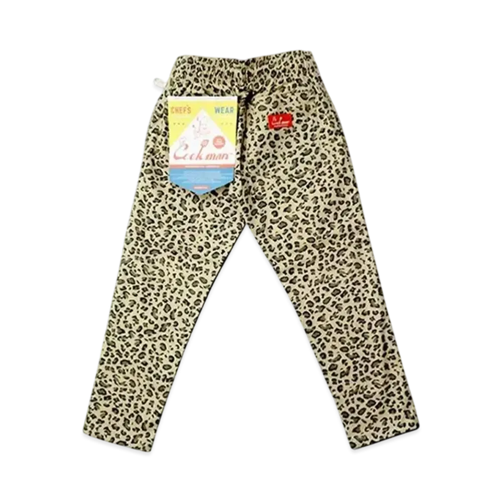 COOKMAN Chef Pants Leopard Kids Size "Leopard/Beige"