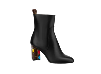Louis Vuitton x Yayoi Kusama Silhouette Ankle Boot 8cm Heel Painted Dots "Noir"