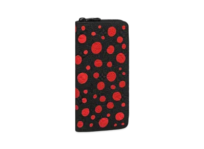 Louis Vuitton x Yayoi Kusama Zippy Wallet Vertical Taurillon Monogram Leather Infinity Dots Japan Exclusive "Noir"
