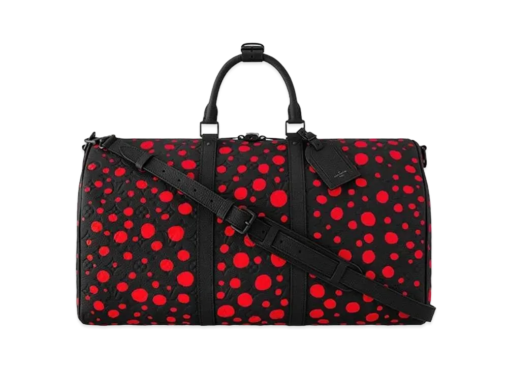 Louis Vuitton x Yayoi Kusama Keepall Bandouliere 50 Taurillon Monogram Leather Infinity Dots "Noir"