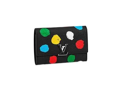 Louis Vuitton x Yayoi Kusama Capucines Wallet Taurillon Leather Painted Dots "Noir"
