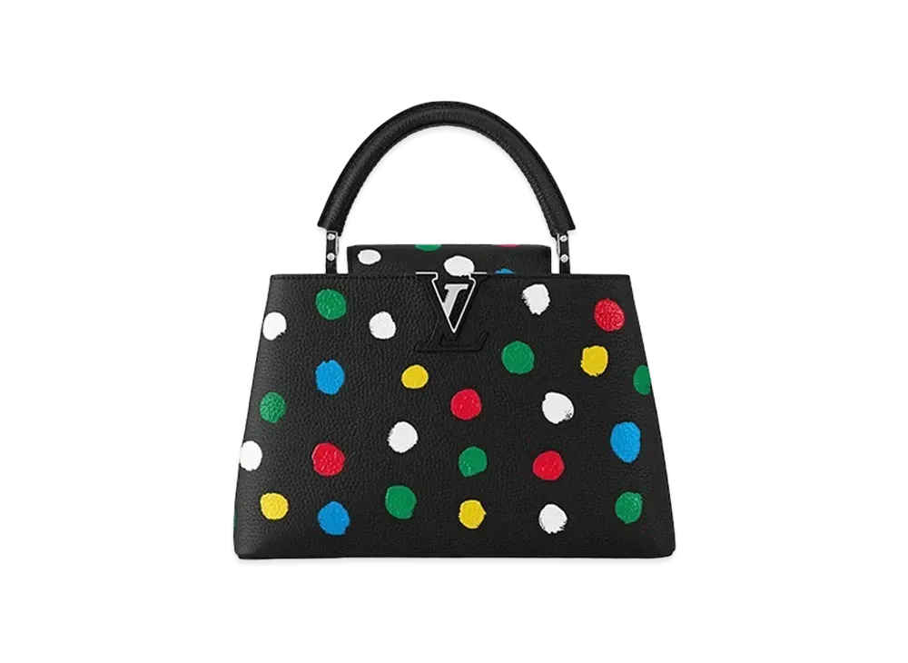 Louis Vuitton x Yayoi Kusama Capucines MM Taurillon Leather Painted Dots "Noir"