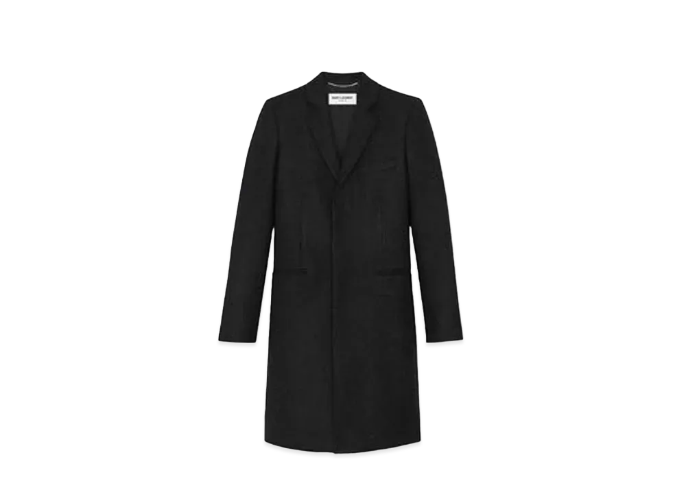 Saint Laurent Chesterfield Wool Coat "Black"