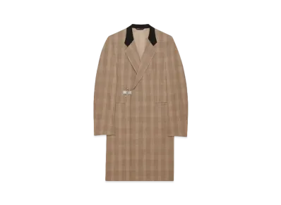 GIVENCHY Coat In Prince Of Wales Wool With U-Lock "Marron"