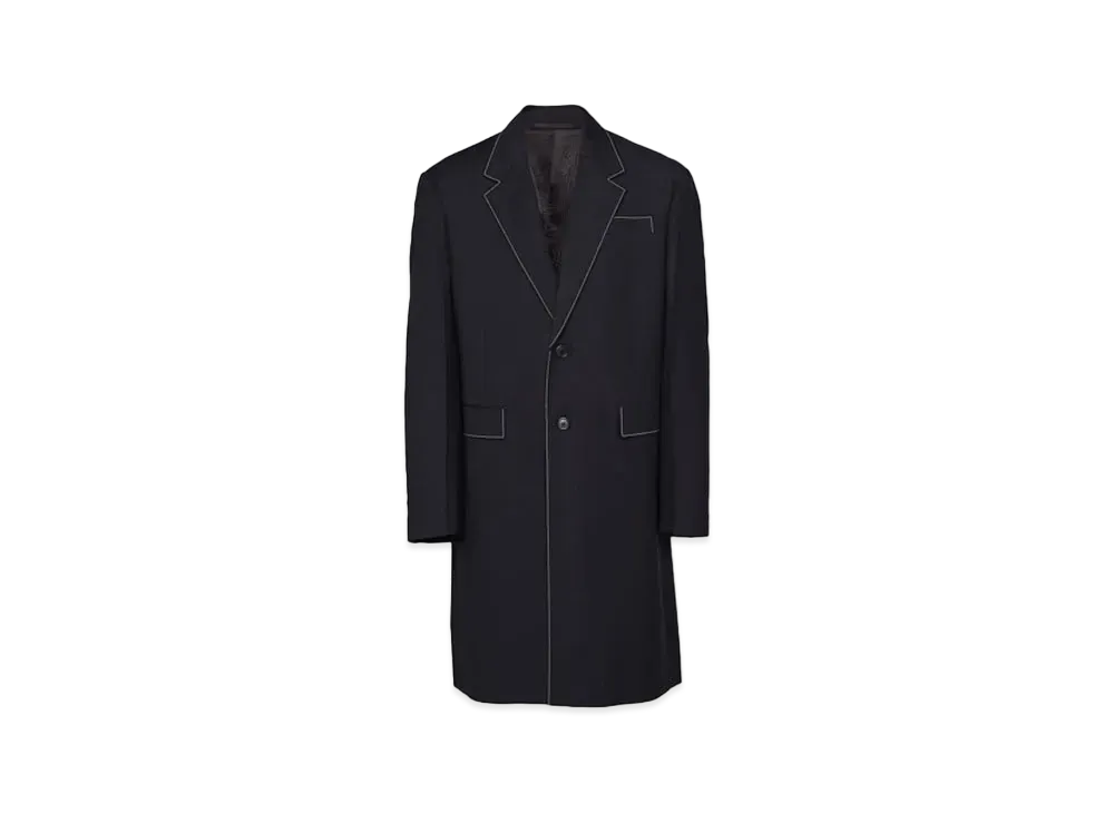 PRADA Single Breasted Wool Coat "Black"