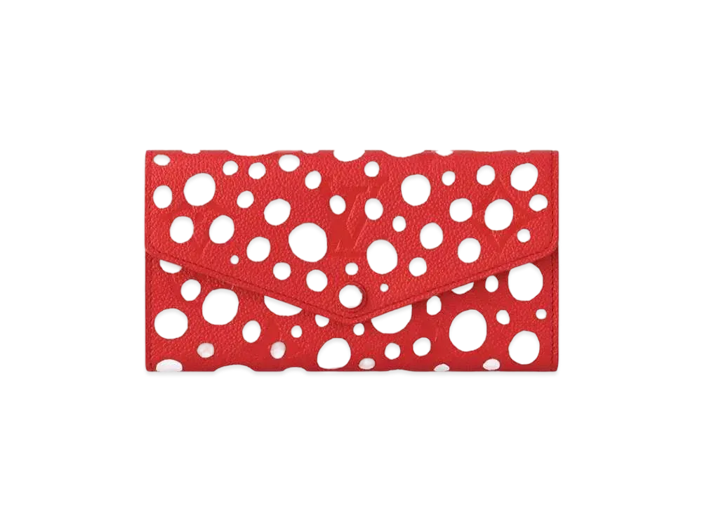 ルイヴィトン x 草間彌生 ポルトフォイユ・サラ NM モノグラム・アン