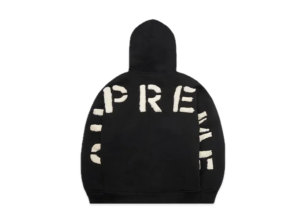 Supreme Faux Fur Lined Zip Up Hooded Sweatshirt "Black"