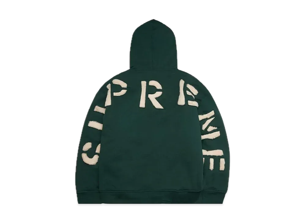 Supreme Faux Fur Lined Zip Up Hooded Sweatshirt "Dark Green"