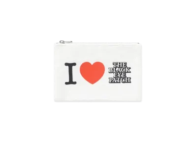 Black Eye Patch I Love BEP Cotton Pouch "White"