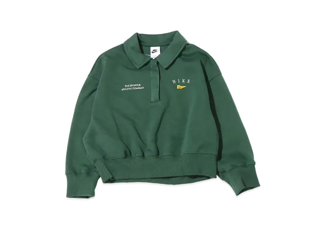 Nike Sportswear Women's Oversized Crop Fleece Polo Sweatshirt "Noble Green"