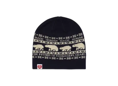 HUMAN MADE JACQUARD BEANIE "Navy"
