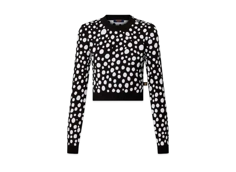 ルイヴィトン x 草間彌生 インフィニティ ドット クロップドプルオーバー "ノワール" (S) 1AB852