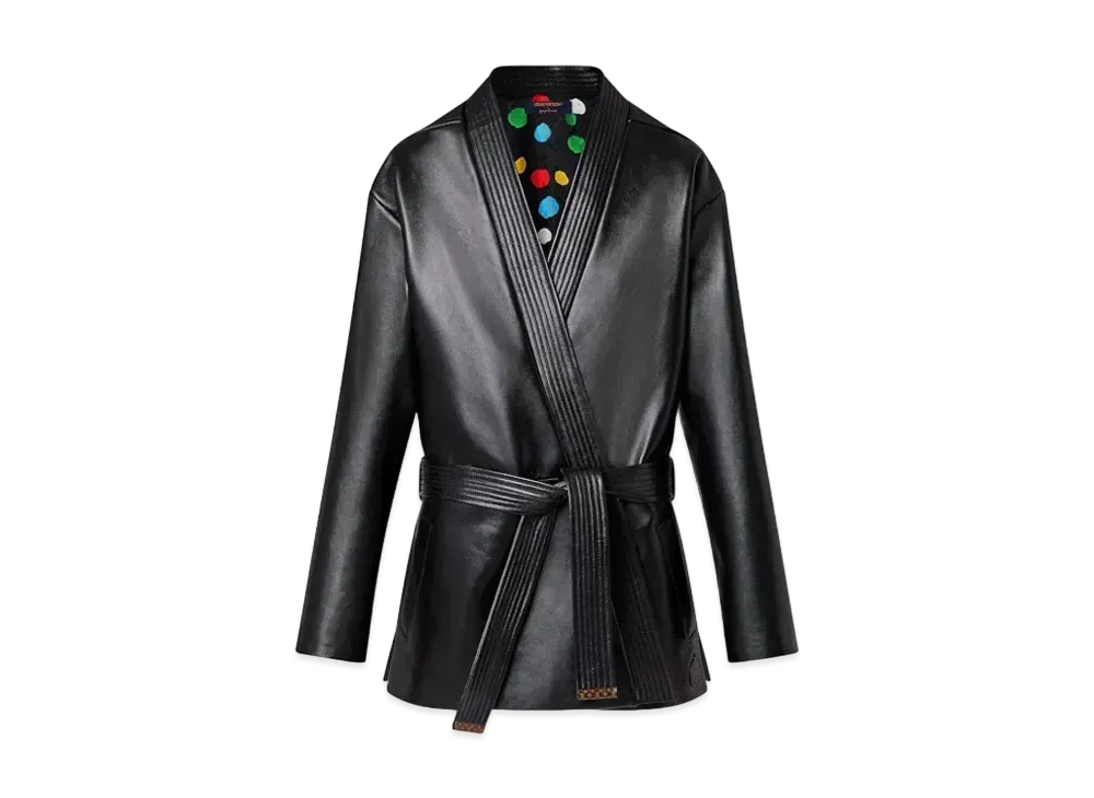 Louis Vuitton x Yayoi Kusama Leather Wrap Jacket "Noir"