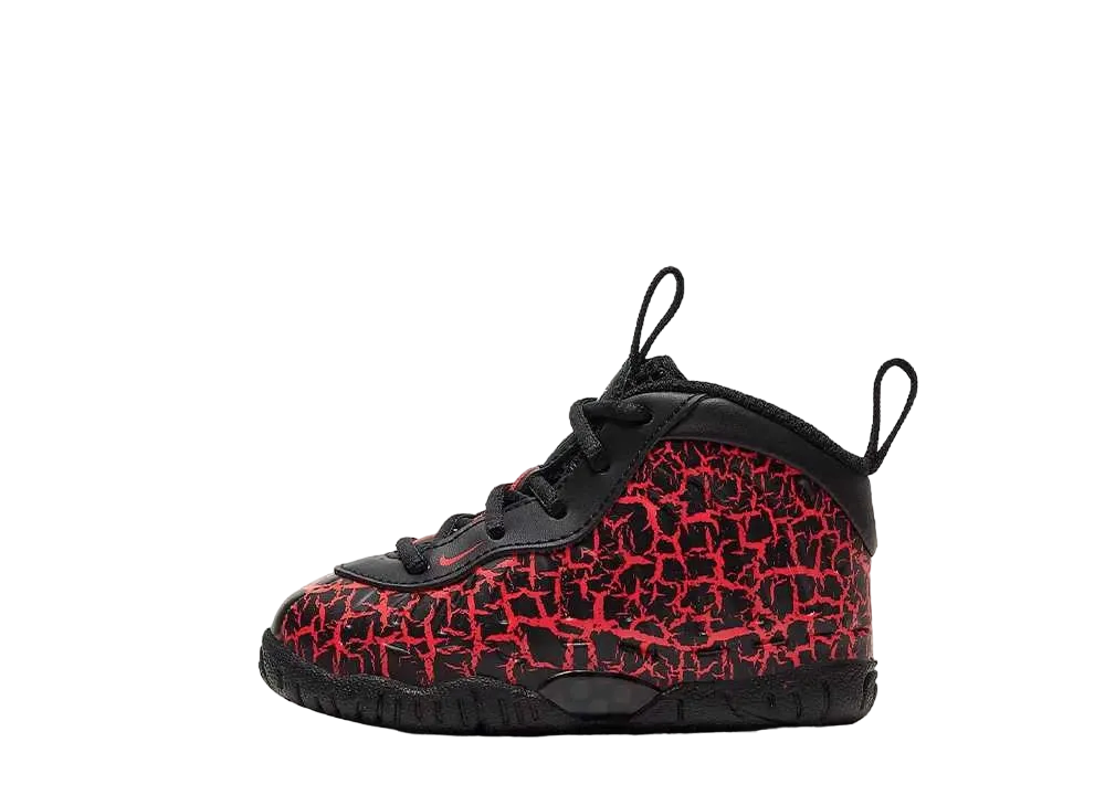 ナイキ TD リトルポジット ワン クラックト ラバ "ブラック/ブライトクリムゾン"(キッズ)