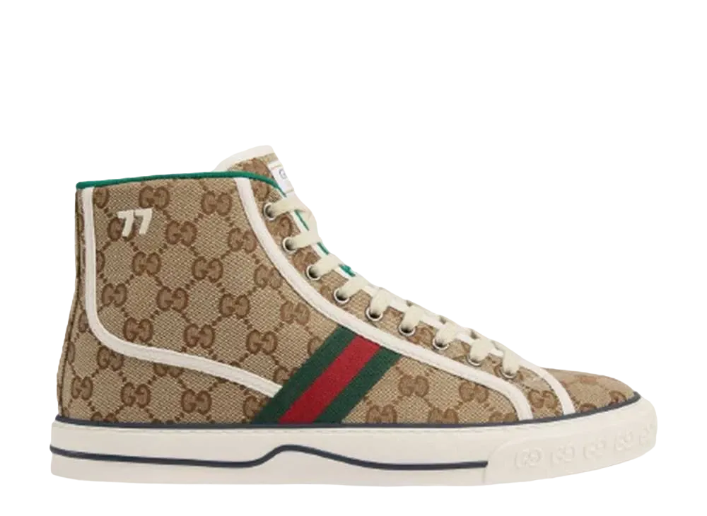 グッチ テニス 1977 ハイトップ スニーカー "ベージュ/エボニー"