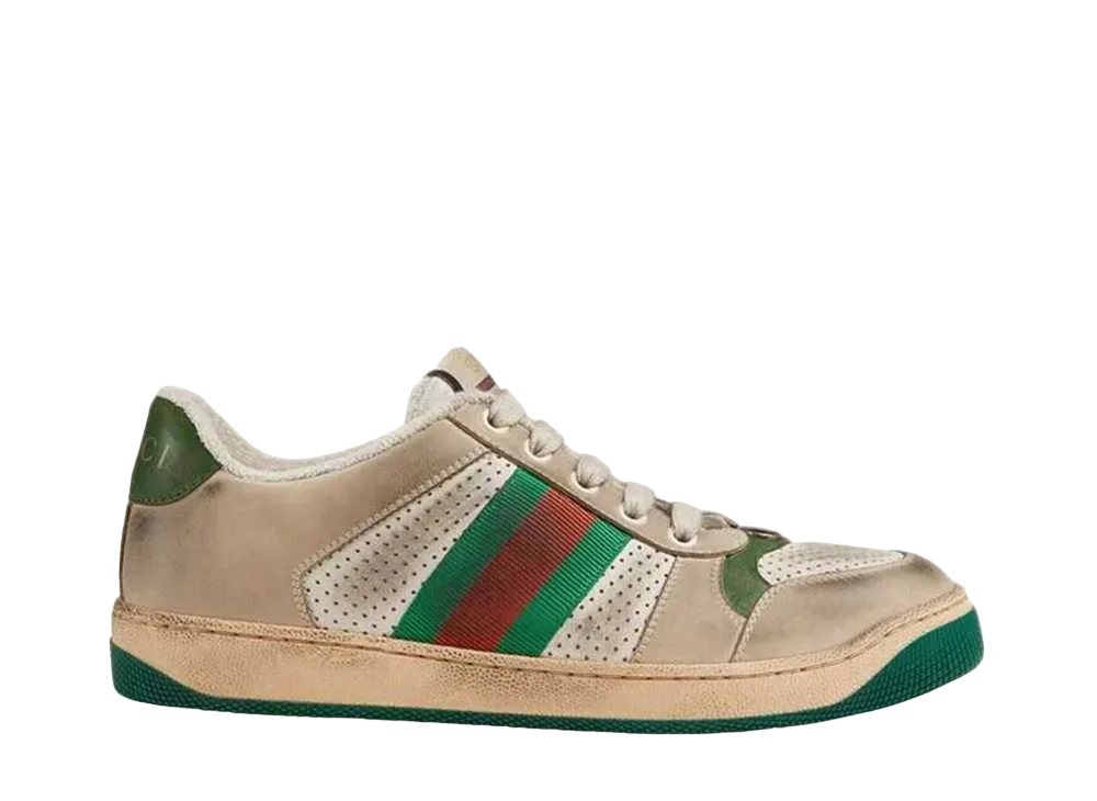 グッチ ウィメンズ スクリーナー レザー スニーカー "ホワイト/オフ ホワイト"