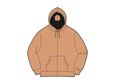 Supreme Double Hood Facemask Zip Up Hooded Sweatshirt "Light Brown"