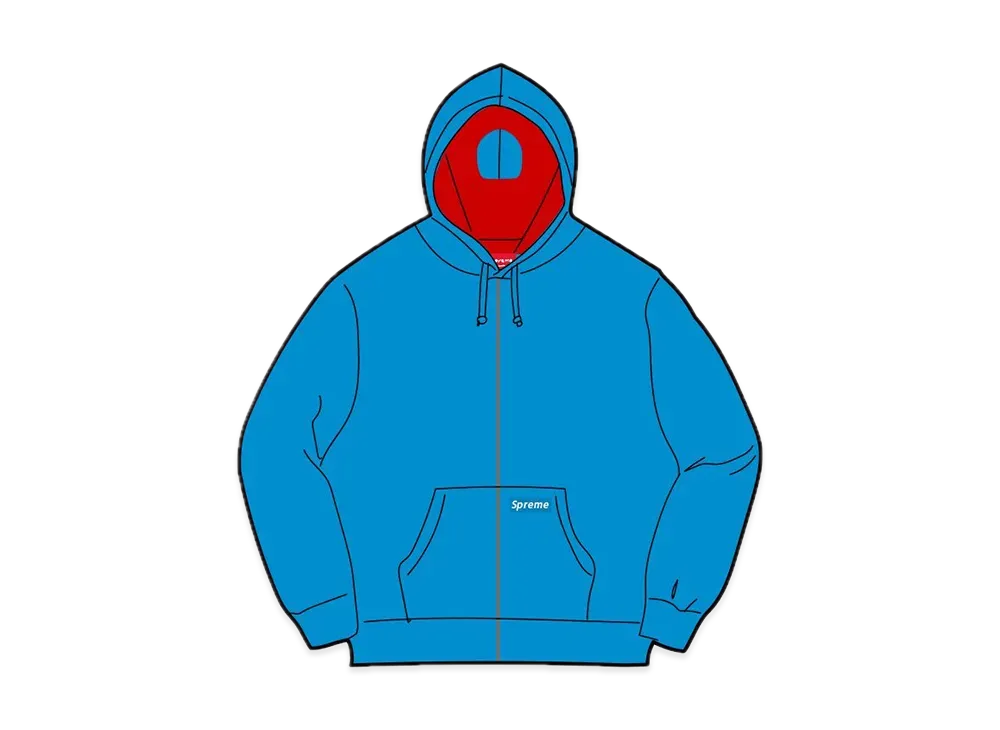 Supreme Double Hood Facemask Zip Up Hooded Sweatshirt "Bright Royal"