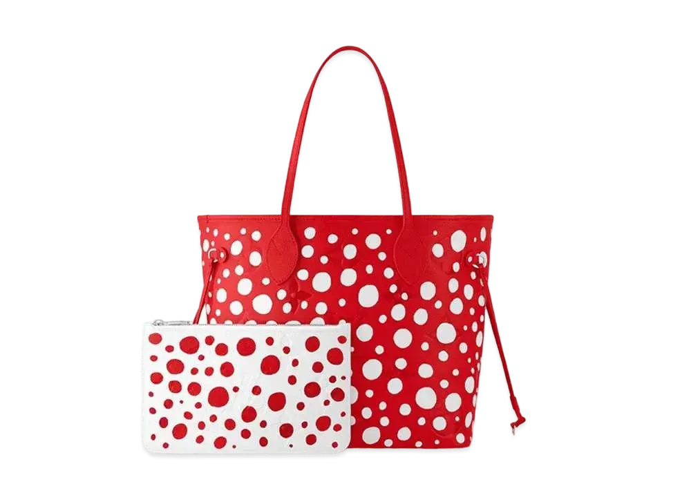 Louis Vuitton x Yayoi Kusama Neverfull MM Monogram Empreinte Leather Infinity Dots "Rouge/Blanc"