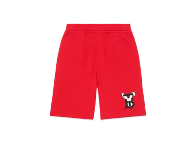 Burberry Rabbit Print Cotton Shorts "Bright Red"