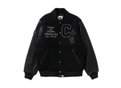 A BATHING APE x Comme des Garçons Osaka Varsity Jacket "Black"