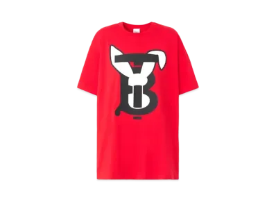 Burberry Rabbit Print Cotton T-shirt "Bright Red"