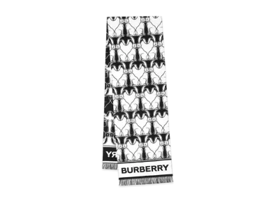 Burberry Rabbit Wool Silk Scarf "Black"