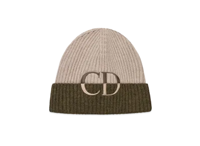 Dior Beanie With CD Signature Wool Knit "Brown/Beige"