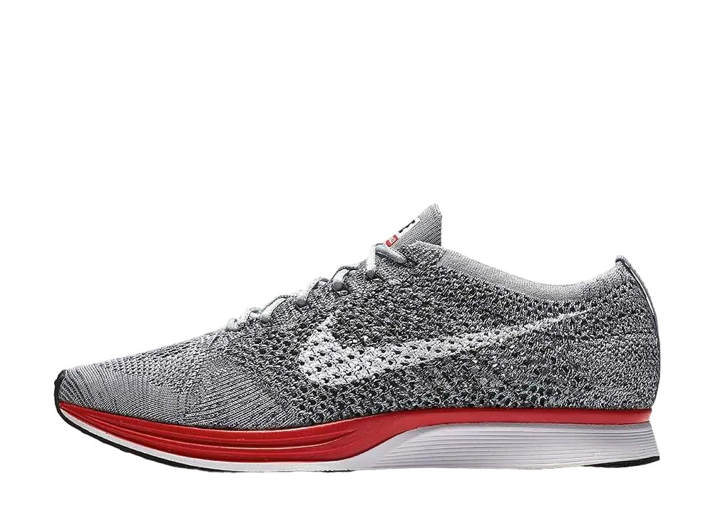 Nike Flyknit Racer No Parking "Wolf Grey/Team Red-White"
