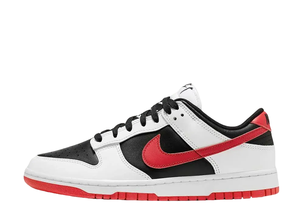 Nike Dunk Low "Reverse Panda/Red Swoosh"