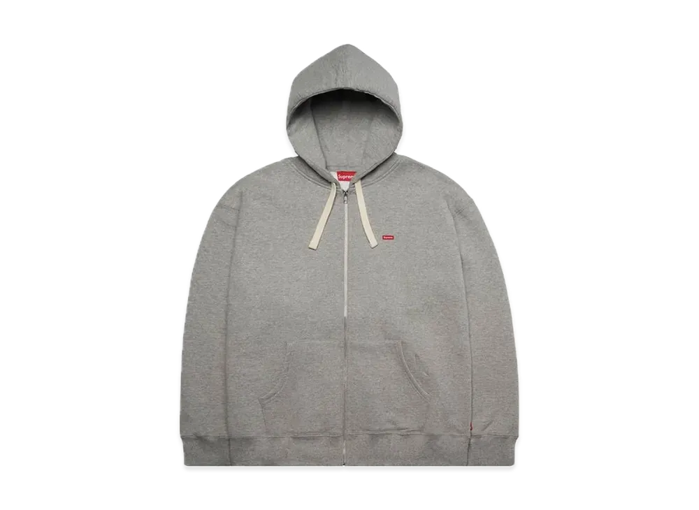 Supreme Small Box Drawcord Zip Up Hooded Sweatshirt "Heather Grey"