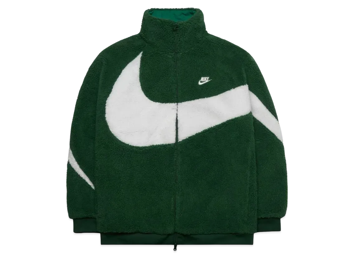 Nike Big Swoosh Reversible Boa Jacket "Gorge Green"