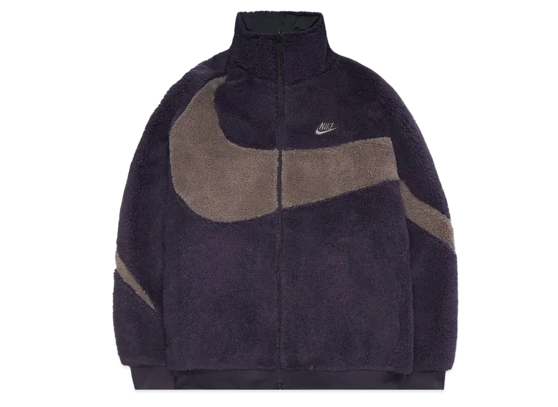 Nike Big Swoosh Reversible Boa Jacket "Cave Purple"