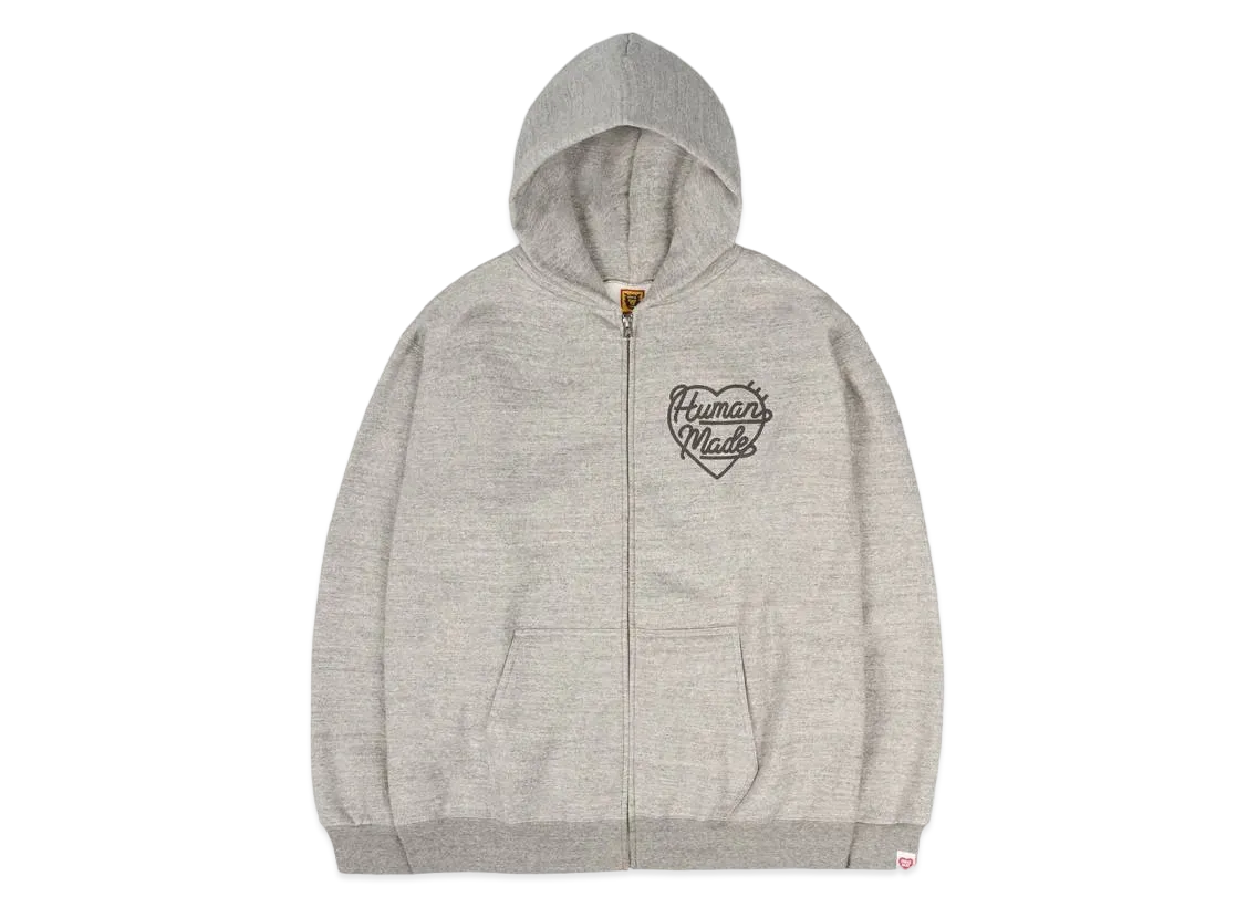 ヒューマン メイド ハート ジップアップ スウェット フーディー "グレー"
