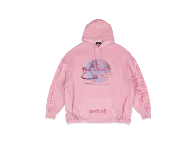 BALENCIAGA Music Pink Martini Merch Elastic Hem Hoodie Oversized "Pink"