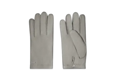 Dior CD ICON Gloves Dior Grained Leather "Gray"